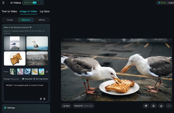 Two seagulls fighting over a piece of toast - Kling AI evaluation